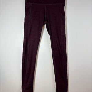 Woman’s Aerie Maroon Active Leggings With Side Pockets M